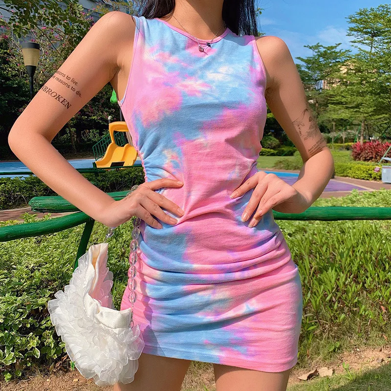 Новейший Летний стиль 2020 сексуальное женское платье без рукавов с круглым