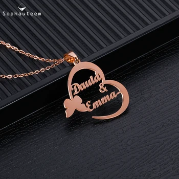 

Custom Necklace,Stainless Steel Rose Gold Color Letter Pendant,Butterfly Necklace with 2 Names Gift for Women Lovers Couple Gift