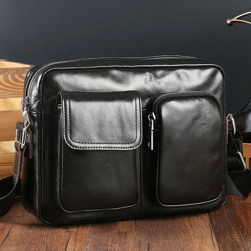 

MEN'S Single-shoulder Bag Guangzhou Bag Full-grain Leather Men's Bag Casual MEN'S Real-leather Bag Cross Bag