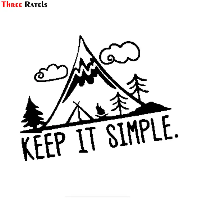 

Three Ratels FTZ-116# 15x11.9cm Interesting Camping In Mountain Keep It Simple Vinyl Car Sticker Vivid Window Decal