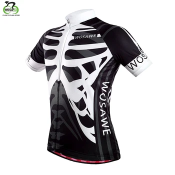 

WOSAWE Men Skeleton Bone Cycling Jersey Mountain Road Bike Bicycle Sportswear Ciclismo Short Sleeve Cycle Wear Clothing