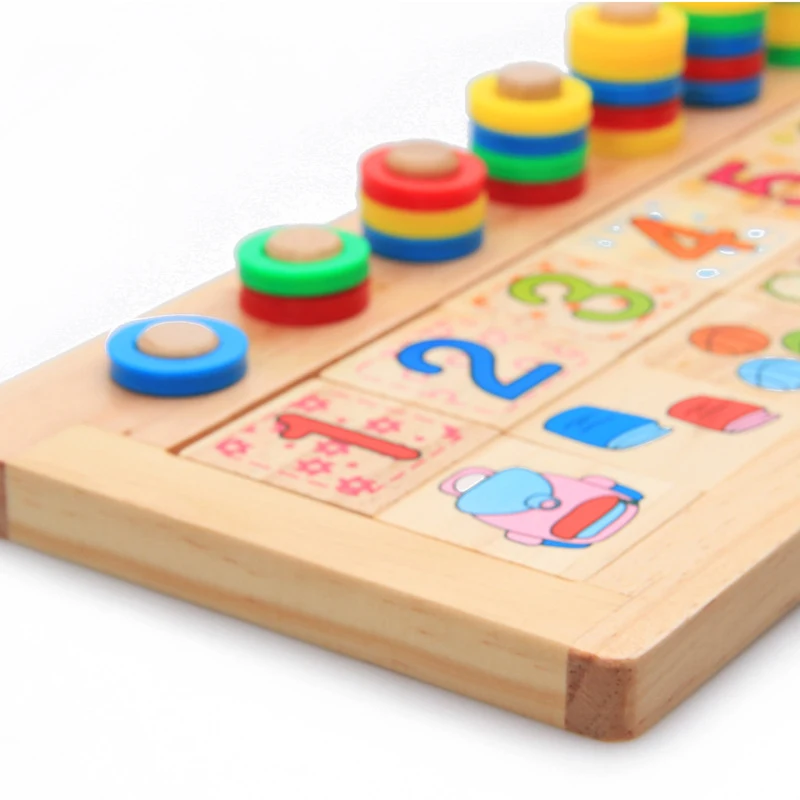 Детская деревянная материалы montessori Развивающий Пазл учиться считать номера, соответствующие раннего образования обучающая Математика игрушки