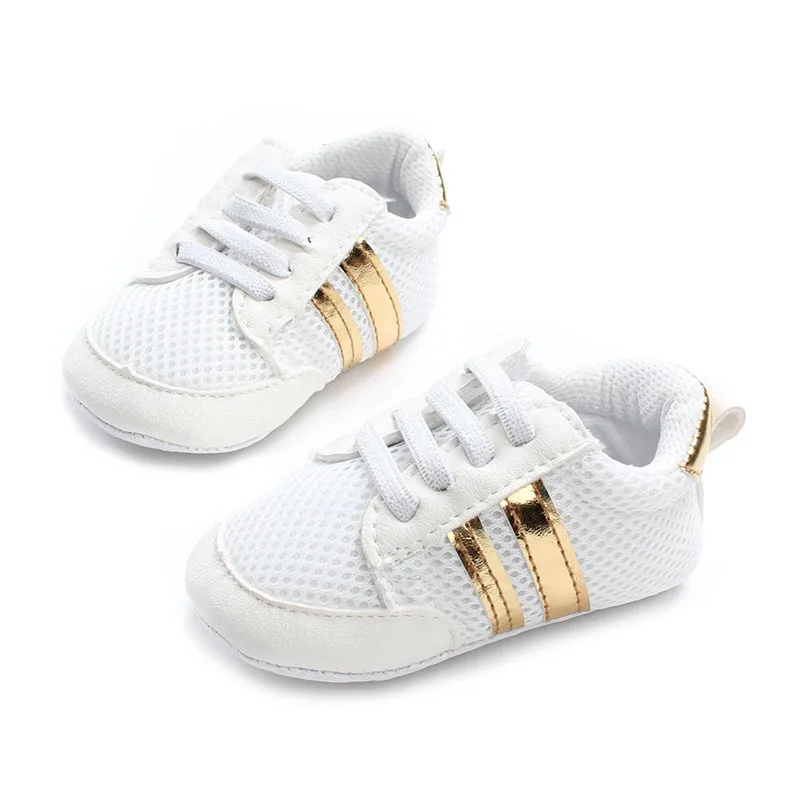 TOPATY/детская обувь; обувь из искусственной кожи; спортивные кроссовки для новорожденных; обувь в полоску для маленьких мальчиков и девочек; мягкая нескользящая обувь для малышей - Цвет: 1