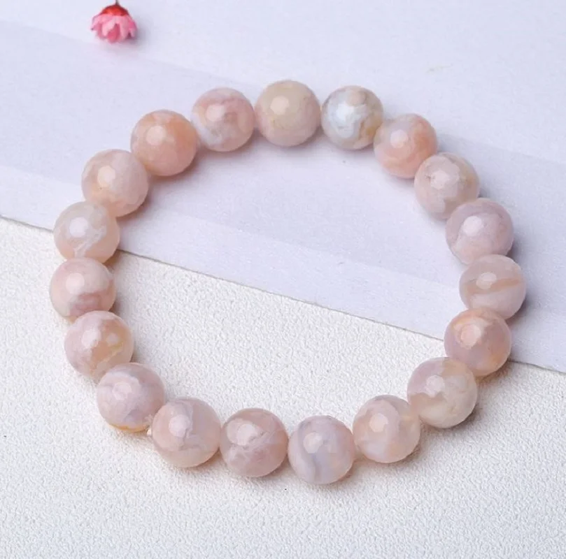 Cherry Blossom Agate Bracelet Natural Madagascar Single Ring Crystal Fashion Jewelry | Украшения и аксессуары
