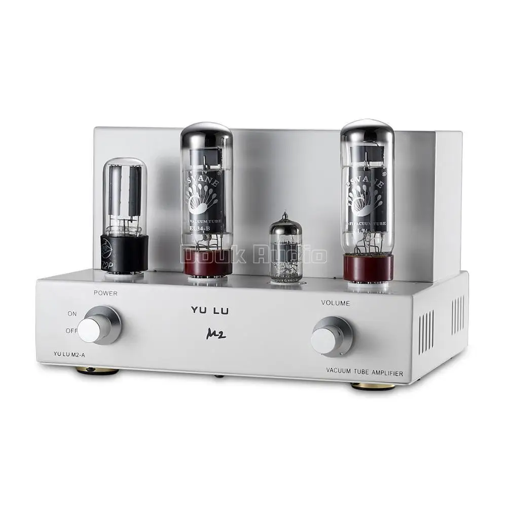 Серебристый Nobsound мини EL34 ламповый Интегрированный усилитель HiFi одноконцевый усилитель мощности класса А 8 Вт* 2 - Цвет: Серебристый