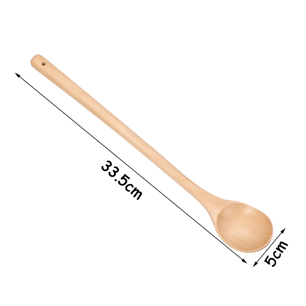 Serving Spoon Natural Wooden Large Soup Scoops Long Handle Cooking Scoop