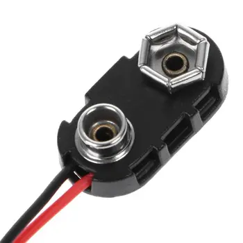

PP3 9V Battery Clip Connector I Type Tinned Wire Leads 150mm Black Red 270B