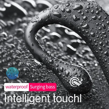 

Touch 5.0 Wireless Bluetooth Headset Super Long Standby Waterproof Voice Control Sport Headset Ear Hanging Universal Lakukom