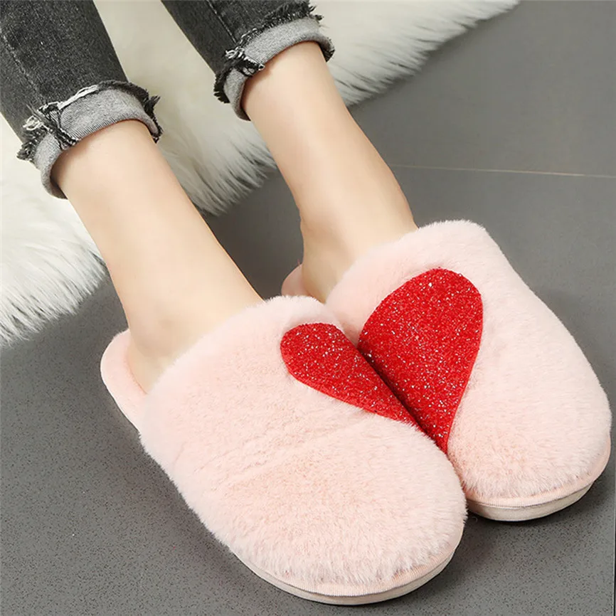 

Fashion Women Cotton Slippers Round Toe Winter Lady Mixed Color Comfortable Indoor Slip on Faux Fur Warm Female House Shoes 70