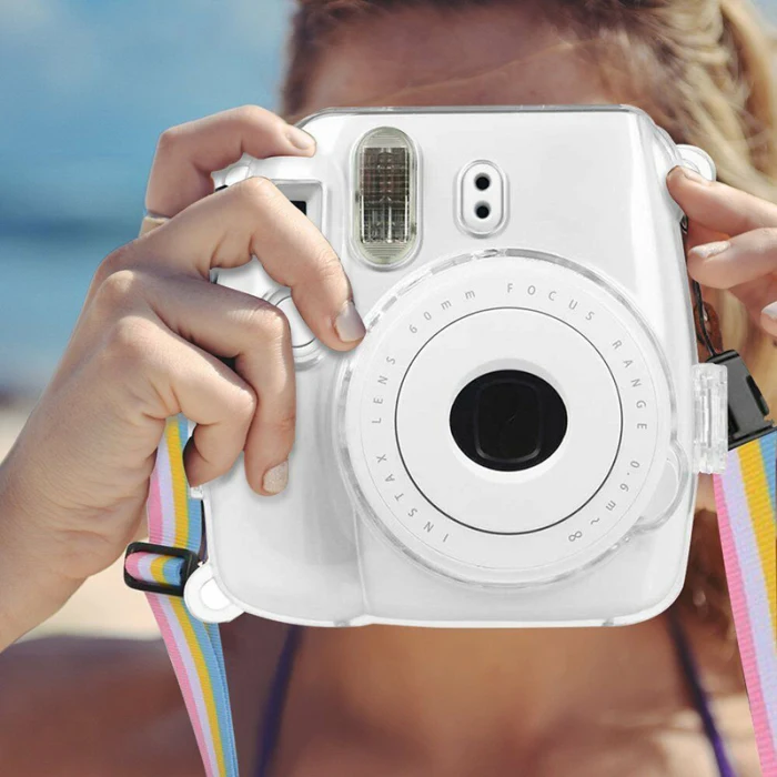 Камера чистой твёрдой ПВХ чехол с крышкой с ремешком для Fujifilm Instax Mini 9/8/8+ SD998
