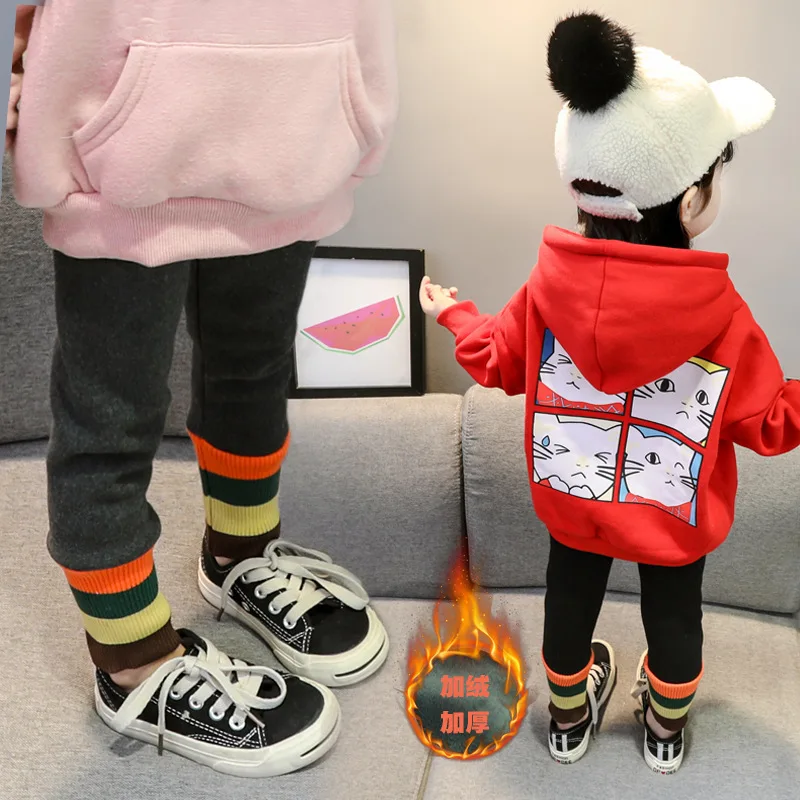 

Girls Autumn And Winter Thick Women's Western Style Velvet Sweater Suit Leggings Two-Piece Set Children Baby Class a Casual