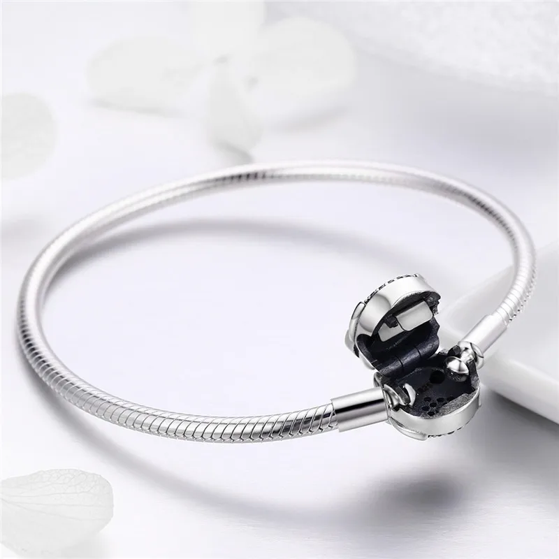 Fit Pandora браслет серебро 925 белый CZ Сова талисманы браслет S925 DIY Циркон животное браслет из бисера цепь ювелирных изделий