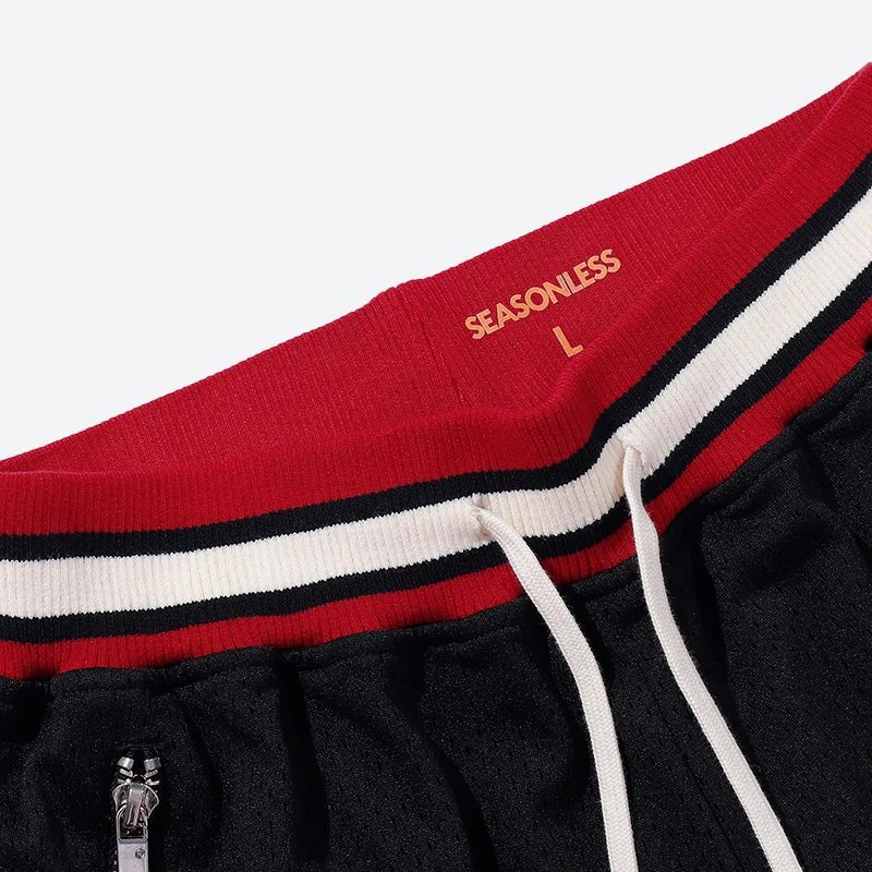 SEASONLESS Men's Classic Basketball Shorts For Men Mesh With Pocket High Street Hip-Hop Relaxed Fit