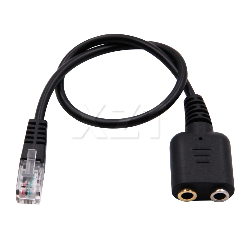 Dual 3.5mm Audio Female To RJ9 Male Converter Adapter Cable For PC Headset phone 