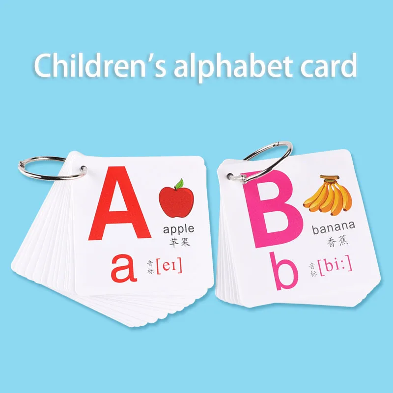 

Children's English Literacy Card Elementary School English Letter Card 26 Uppercase and Lowercase Letters Cognitive Word Card