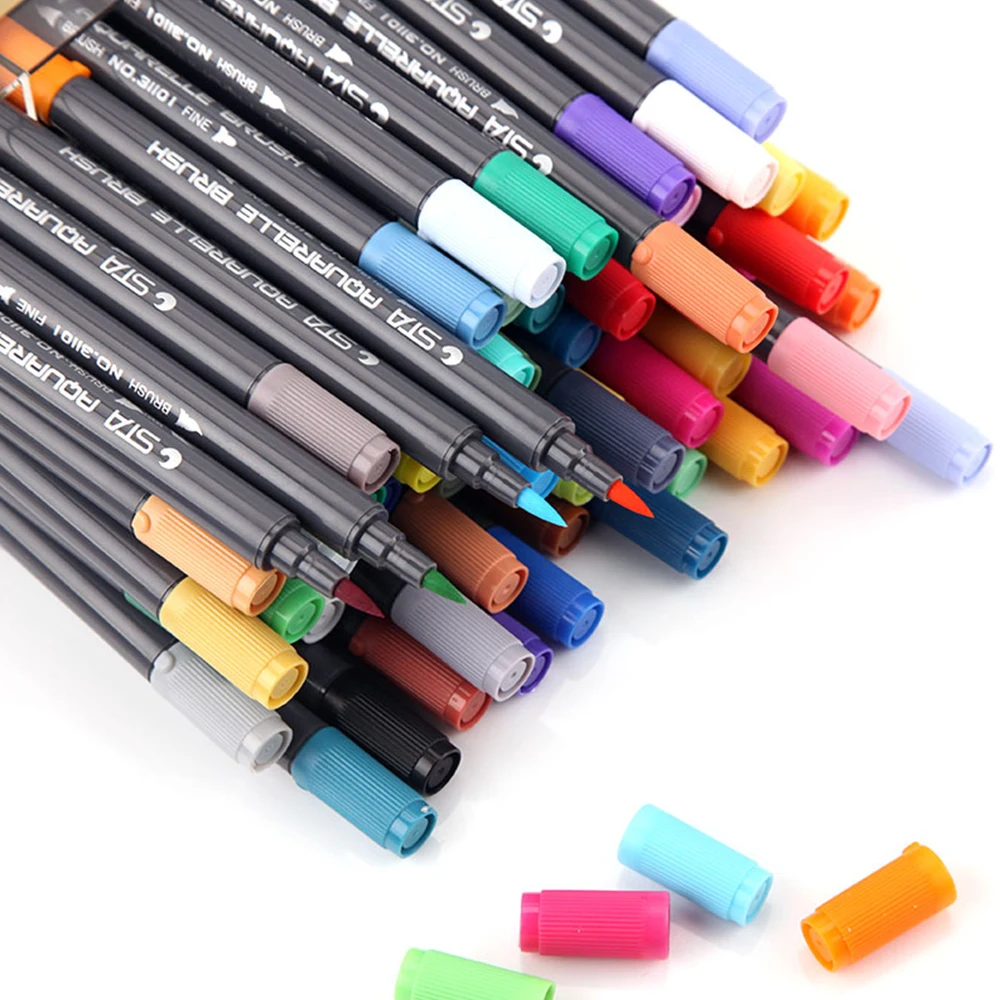 Watercolor Dual Brush Pens 80 Pieces Set – Pagos Art