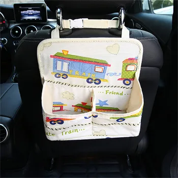

Cloth Storage Box Portable Organizer Car Seat Back Storage Bag Cartoon Car-styling Box Large Capacity