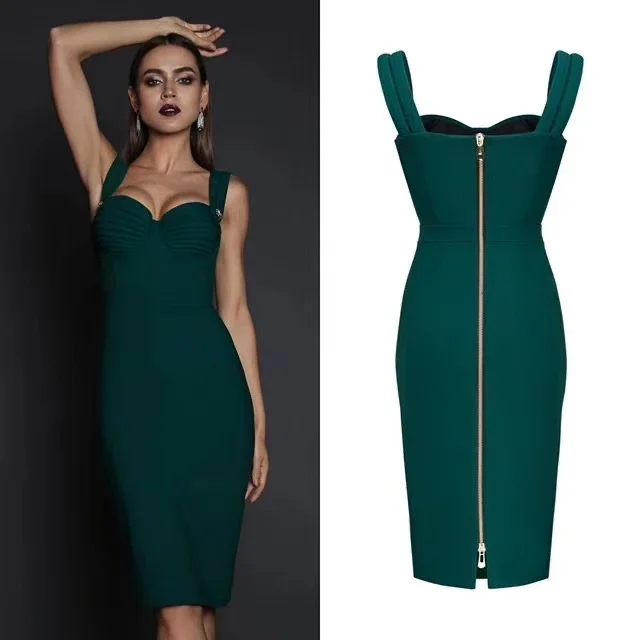 Зеленый Высокое качество вино Bodycon скольжения вискоза Бандажное платье Винтаж Вечеринка сексуальное платье - Цвет: Зеленый