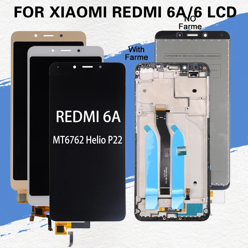 Pаспродажа Dinamico, 1 шт., для Xiaomi Redmi 6, ЖК дисплей, сенсорный экран, дигитайзер, в сборе, с рамкой, для Redmi 6A, панель с инструментами