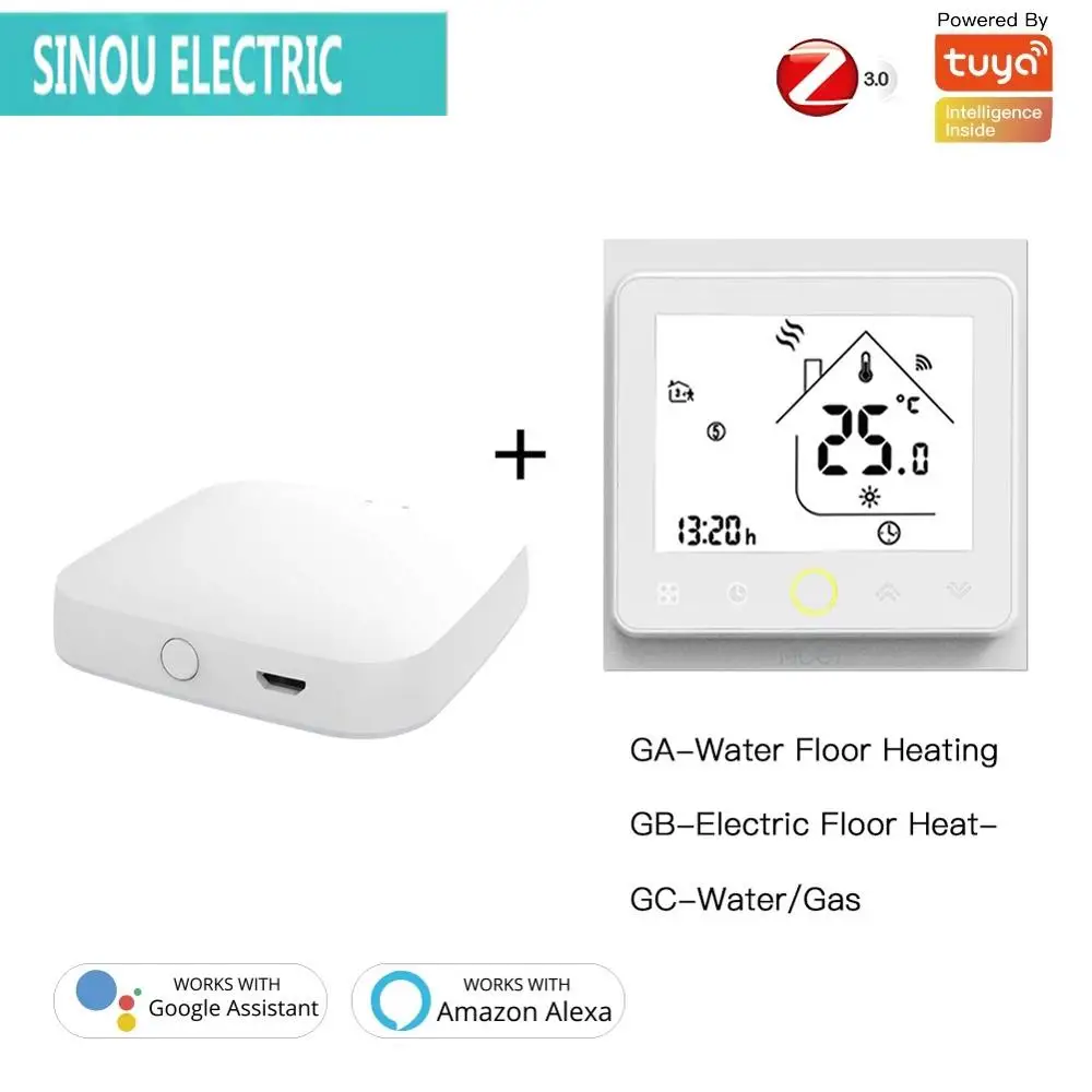 

Temperature Controller, Electric Water and Gas Heater with Alexa and Google HomeZigBee - Smart Thermostat for Floor and Water He
