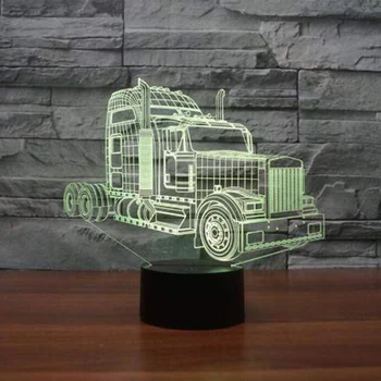 

Colorful Changing 3D Truck LED Touch Night Light Creative Visual Table Lamp Bedroom Shop Decor Gift Lights