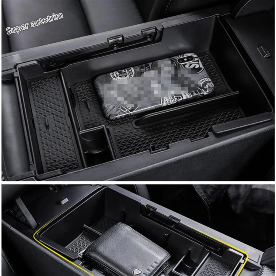 

Lapetus Central Control Storage Pallet Armrest Container Box Cover Fit For Mazda 3 2019 2020 Black Plastic Accessories Interior