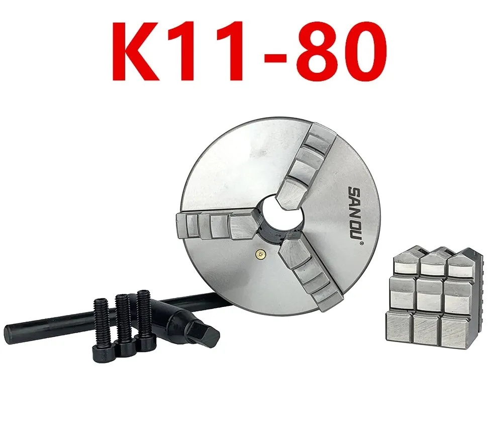 

SAN OU K11- 80/K11- 100/K11- 125 3-х кулачковый токарный патрон 80 мм/100 мм/125 мм/a ключ, 3 винта/положительный коготь и Обратный Коготь