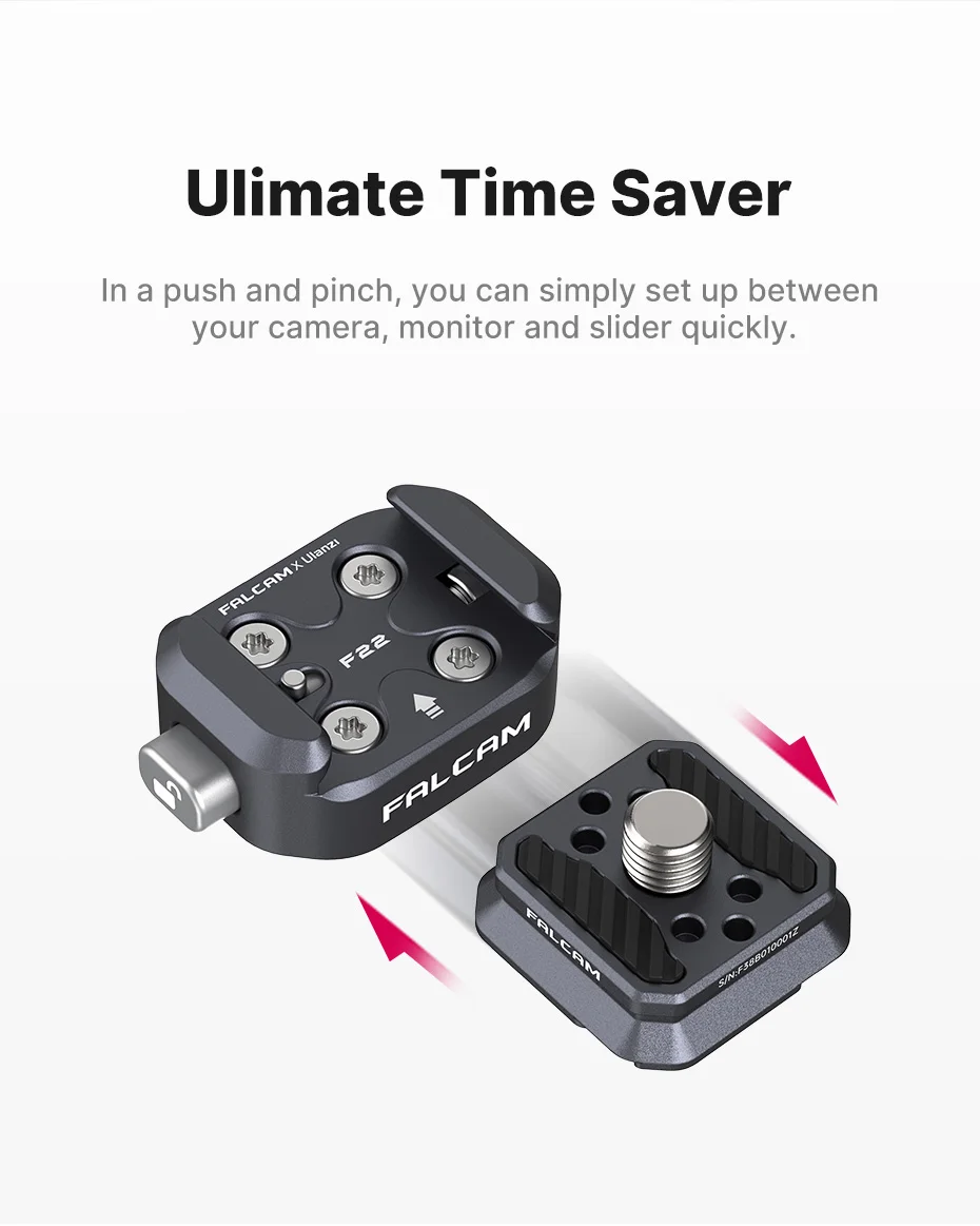 Description Picture 3 of itemUlanzi FALCAM F22 Quick Release System with 1/4 Screw to F22 Base Mount Universal DSLR Camera Cage Tripod Quick Switch Adapter