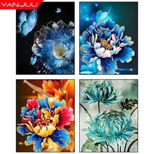 Flower 5D DIY Diamond Painting Blooming Flowers Pattern Full Diamond Cross Stitch Mosaic Art Embroidery Home Deco Gift