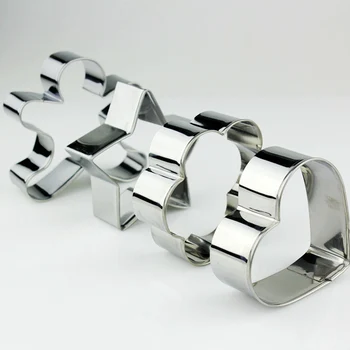 4Pcs Stainless Steel Heart Star Flower Fondant Biscuit Mould Bakery
Tools Cookie Cutter