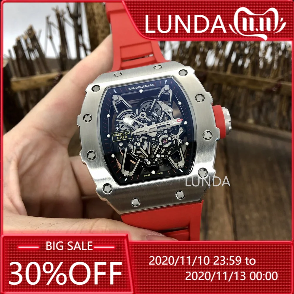 Lmported movement Richard Mille Design Limitde edition automatic mechanical watch Mens watch top luxury brand wristwatch clock afbeelding