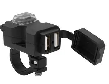 

200pcs Dual USB Port Waterproof Motorbike Motorcycle Handlebar Charger Adapter Power Supply Socket for Phone