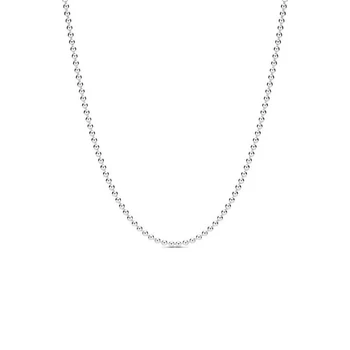 

925 Sterling Silver 2020 New Autumn Polished Ball Chain Necklace For Women Brand Original Necklace Jewelry Gift