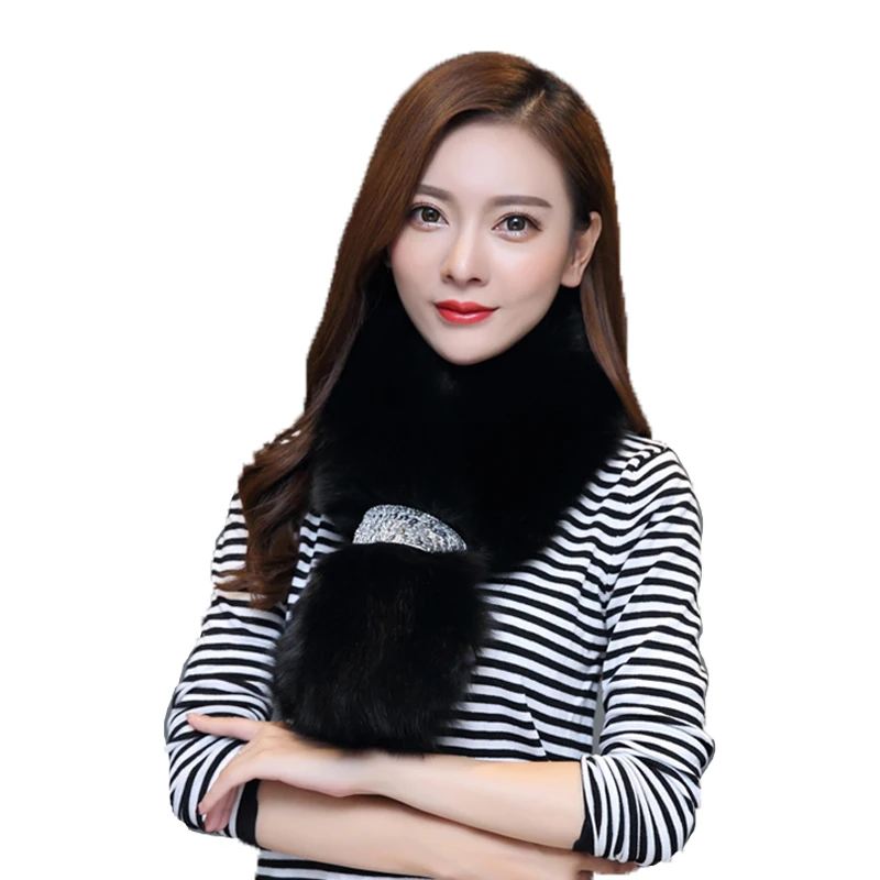 

2019 real Fox Fur Collar Women imitation Natural Fox Fur Scarf Winter Warm Fur Collar short Scarves