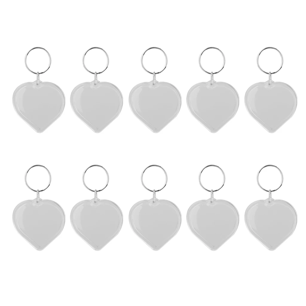10x Clear Blank Insert Photo Picture Acrylic Frame Keyring Keyfob Keychain Gifts For Friend Parent Kids