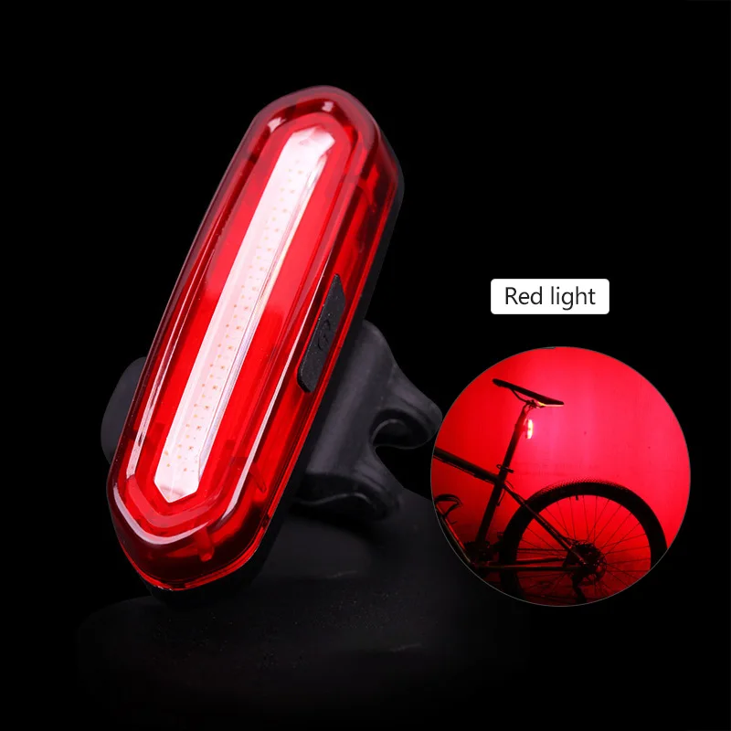 Discount 120Lumens Bicycle Rear Light USB Rechargeable Cycling LED Taillight Waterproof MTB Road Bike Tail Light Flashing For Bicycle 5