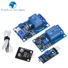 TZT 5V 12V Light Control Switch Photoresistor Relay Module Detection Sensor 10A brightness Automatic Control Module For Arduino