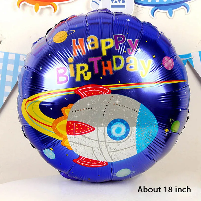 Balloon 3 Вечерние принадлежности для украшения в космическом космосе для мальчиков, набор одноразовой посуды с изображением космонавта, ракета, воздушные шары из алюминиевой фольги - Цвет: Balloon 3