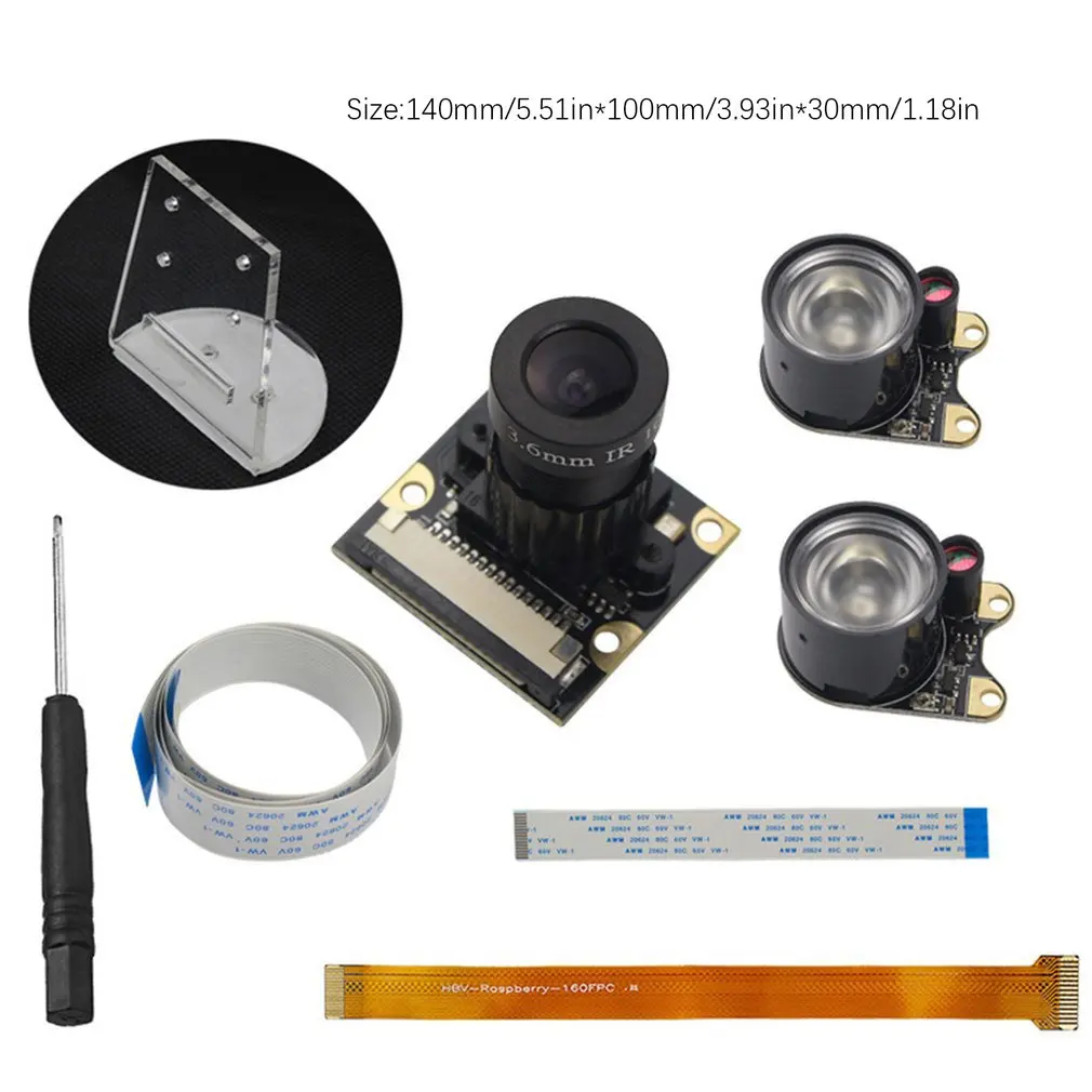 Для модуля камеры Raspberry Pi с автоматической ИК-камерой ночного видения 5MP HD веб-камера для Raspberry Pi 4 Модель B/3B+/3B/2B