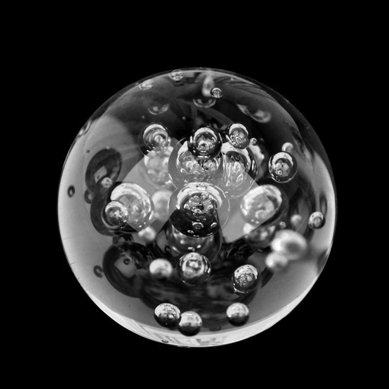Стеклянный шар с пузырьками ручной работы фэн-шуй, горный фонтан, Хрустальный ледяной трещины, катящийся шар, Рождественское украшение для дома