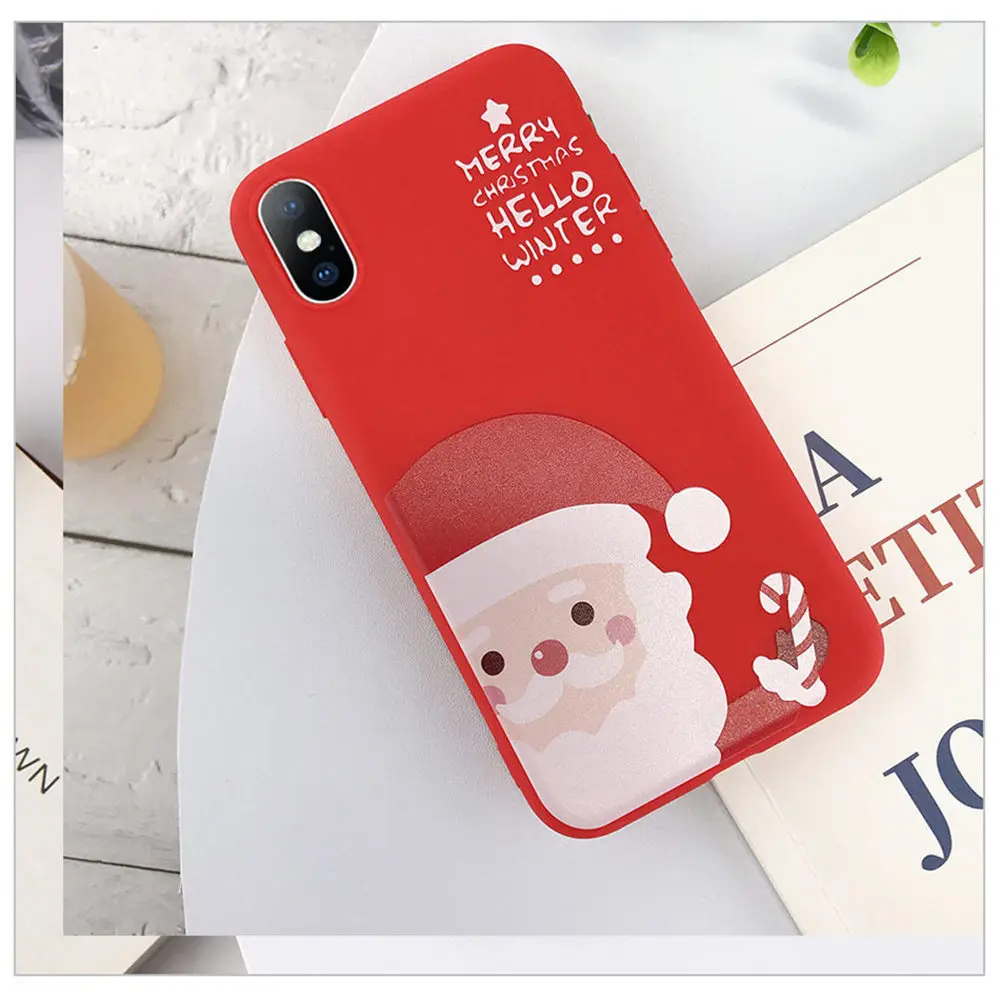 Moskado Christmas Elk Deer Phone Case For iPhone 11 Pro XS Max X XR Soft TPU Silicone For iphone 7 8 6 6S Plus 5s SE Back Cover