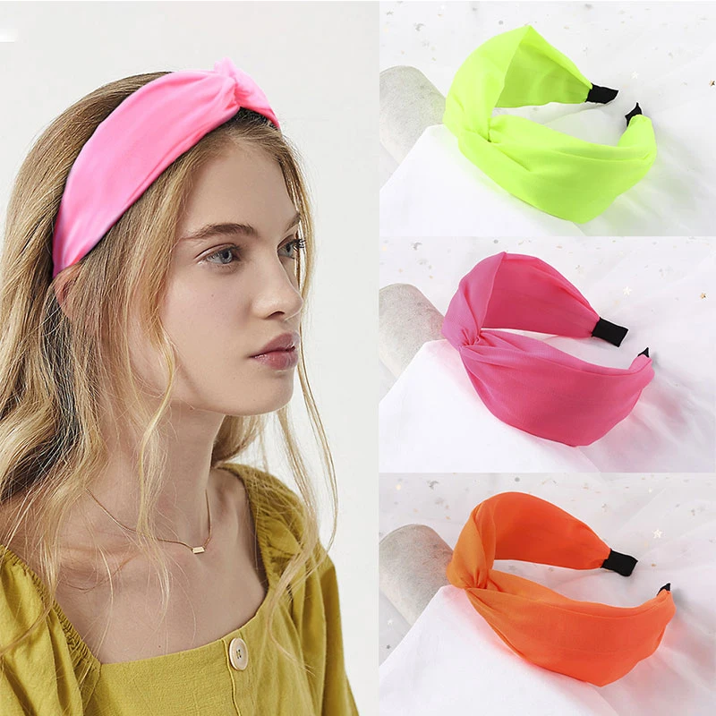 

Cross Knotted Cross Tie Headbands Women Vintage Hair Accessories Winter Solid Turban Elastic Twist Hairband Head Hoop Head Band