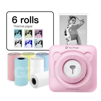 

GZM5804 A6 PeriPage Mini Portable Bluetooth Wireless Paper Photo Printer Pocket Thermal Printing USB Connection Impresoras Fotos