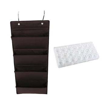 

1Pcs 4 Tier Wall Door Hanging Organiser Storage Rack Brown &1Pcs 3D Homemade Square Chocolate Moulds