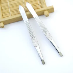 Pince à épiler professionnelle pour sourcils, 1 pièce, outil à pointe plate, en acier inoxydable, pratique, petit, nouveauté 2020 