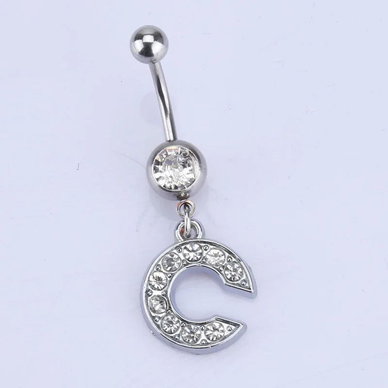 Belly Button Piercing Jewelry 1/2PCS Letter Navel Earring Body Piercings