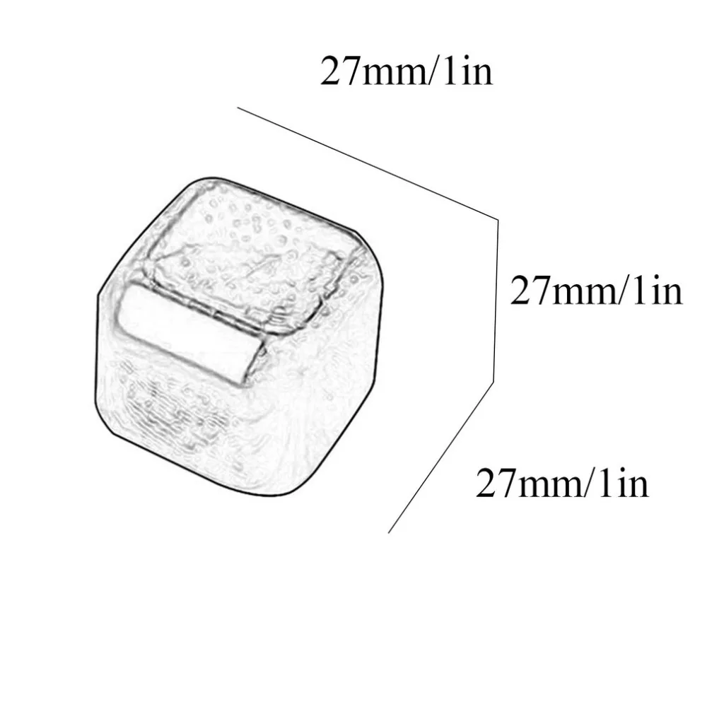 1 шт. куб Виски камни 27 мм 304 Нержавеющая сталь рок вино вкус пиво лед камень бар
