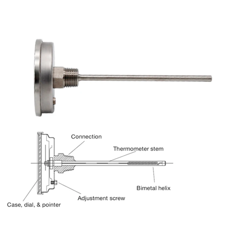 Термометр циферблатный 3 дюйма 6 дюймов зонд 1/2 NPT 0 220 F|homebrew kettle|homebrew kitweldless thermometer |