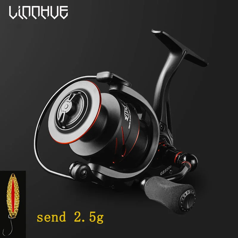 LINNHUE New Fishing Reel Full Metal Spool Spinning Reel 5.0:1 Max Drag 10Kg Power Smooth Sea Carp Fishing Reel Black LINNHUE New Fishing Reel Full Metal Spool Spinning Reel 5.0:1 Max Drag 10Kg Power Smooth Sea Carp Fishing Reel Black