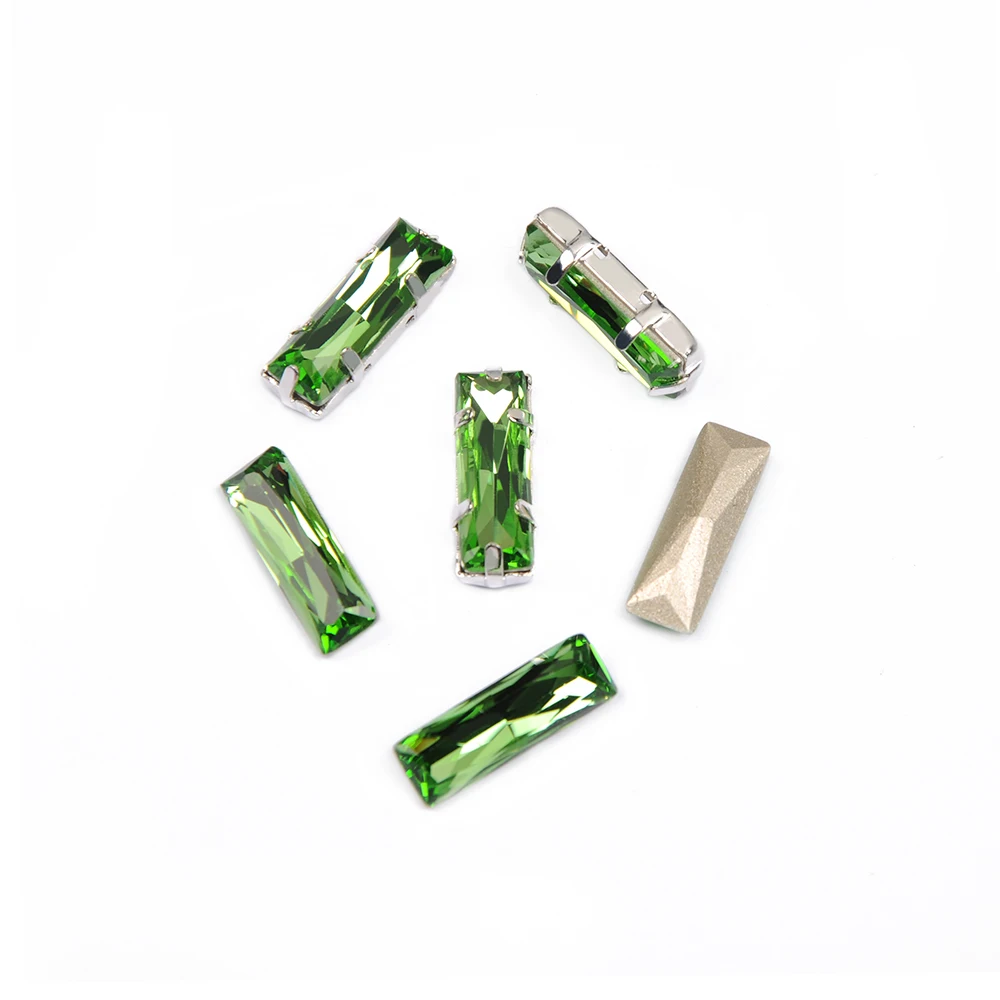 

CTPA3bI 4547 Peridot Princess Baguette Pointback Glitter Strass Sewn Fancy Stones And Crystals Rhinestones On Clothes Bags